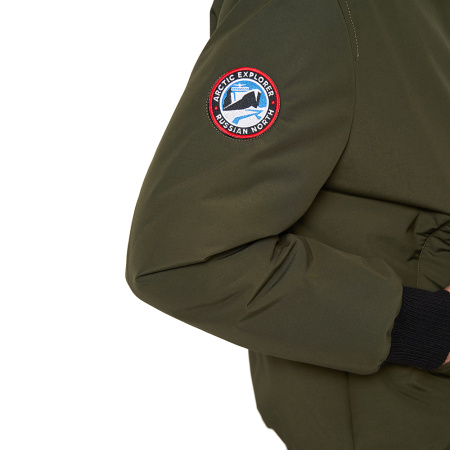 Мужская куртка BOMBER из натурального гусиного пуха Хаки Мужская куртка BOMBER из натурального гусиного пуха Хаки