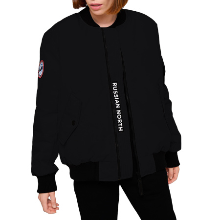 Женская куртка BOMBER из натурального гусиного пуха Черный Женская куртка BOMBER из натурального гусиного пуха Черный
