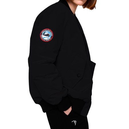 Женская куртка BOMBER из натурального гусиного пуха Черный Женская куртка BOMBER из натурального гусиного пуха Черный