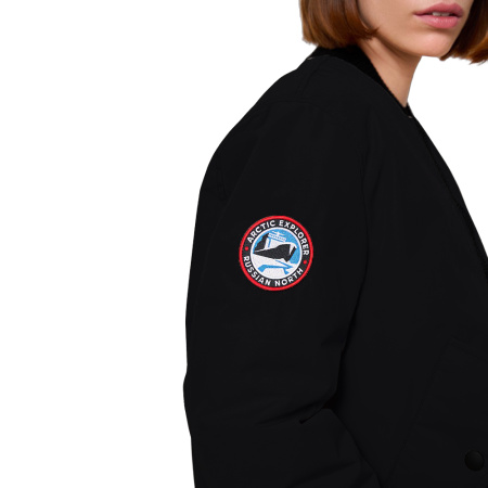 Женская куртка BOMBER из натурального гусиного пуха Черный Женская куртка BOMBER из натурального гусиного пуха Черный