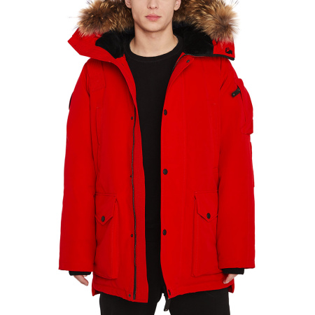 Повседневная оверсайз парка MIR-1 для холодной городской зимы. Цвет: Красный